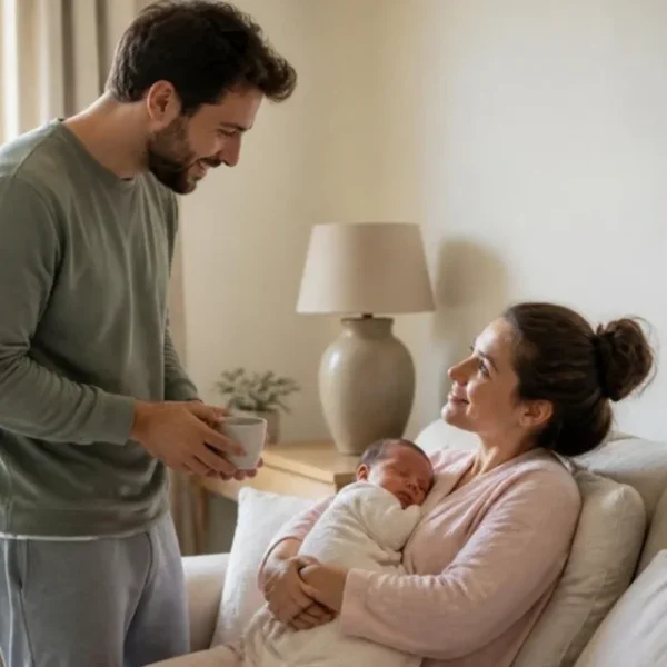 הורים טריים בבית בימים הראשונים אחרי הלידה